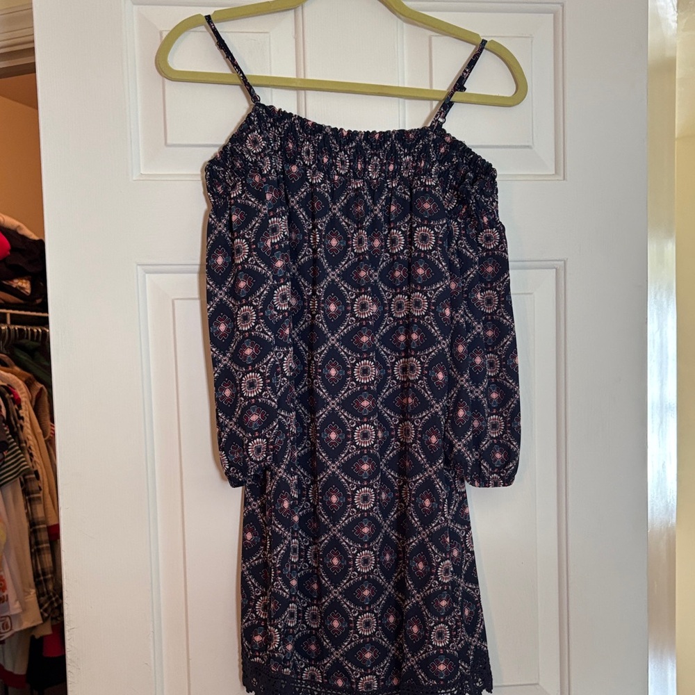 Trixxi Navy and Pink Patterned Mini Dress